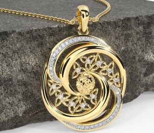 Diamante Oro céltico Guerrero Trinidad nudo Collar