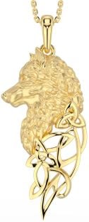 Gold Silber keltisch Wolf Halskette