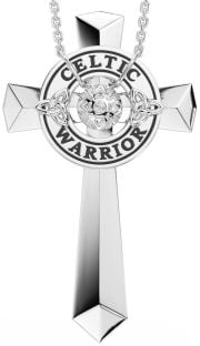 Grand Argent celtique Croix Guerrier Trinité Noeud Collier