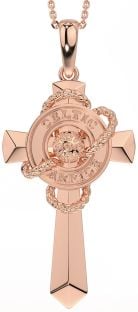 Large Rose Gold Celtic Cross Warrior Necklace