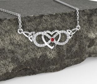 Diamant Rubín Bílý Zlato keltský Nekonečno Srdce Trojice Uzel Náhrdelník