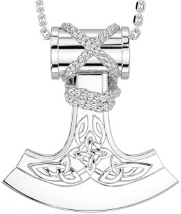 Silver Celtic Warrior Axe Necklace