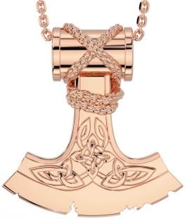 Rose Gold Silver Celtic Warrior Axe Necklace