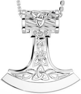 Silver Celtic Warrior Axe Necklace