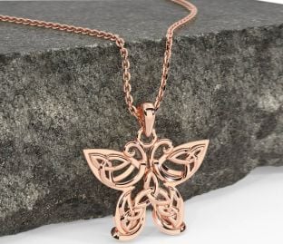 Rose Gold Celtic Trinity Knot Butterfly Necklace