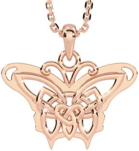Rose Gold Silver Celtic Irish Butterfly Necklace