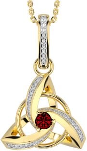 Diamant Granch Gold Silber keltisch Dreieinigkeit Knoten Halskette