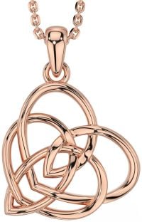Rose Gold Silver Celtic Heart Necklace