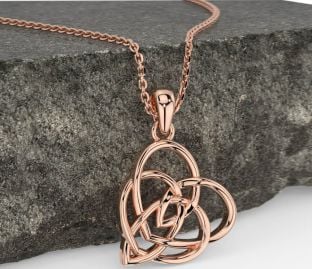 Rose Gold Silver Celtic Heart Necklace