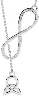 Diamond Silver Celtic Infinity Necklace