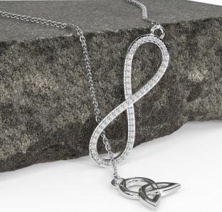 Diamante Blanco Oro céltico Infinidad Collar