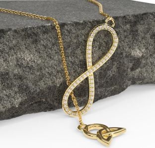 Diamond Gold Celtic Infinity Necklace