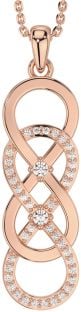 Diamond Rose Gold Silver Infinity Necklace