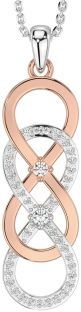 Diamond Rose Gold Silver Infinity Necklace