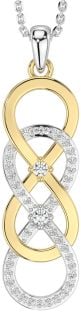 Diamond White Yellow Gold Infinity Necklace