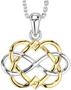 Gold Silver Infinity Heart Necklace
