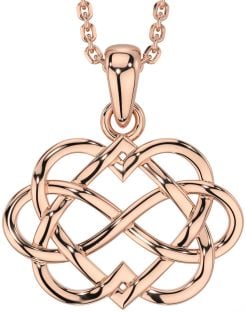 Rose Gold Silver Infinity Heart Necklace