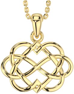 Gold Silver Infinity Heart Necklace