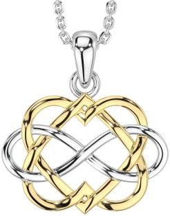 White Yellow Gold Infinity Heart Necklace