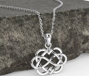 White Gold Infinity Heart Necklace