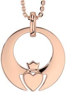 Rose Gold Silver Claddagh Necklace