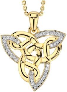 Diamond Gold Celtic Trinity Knot Necklace