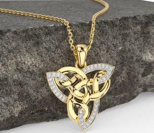 Diamond Gold Celtic Trinity Knot Necklace
