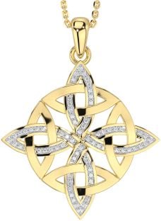 Diamond Gold Celtic Cross Necklace