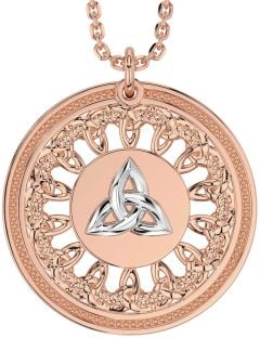 Rose Gold Silver Celtic Trinity Knot Necklace