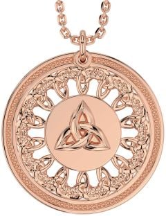 Rose Gold Silver Celtic Trinity Knot Necklace