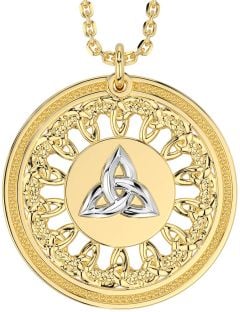 Gold Silver Celtic Trinity Knot Necklace