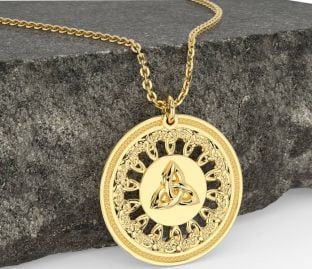Gold Silver Celtic Trinity Knot Necklace
