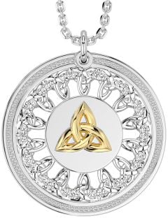 Gold Silver Celtic Trinity Knot Necklace