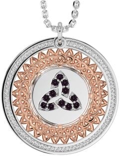 Alexandrite Rose Gold Silver Celtic Trinity Knot Necklace