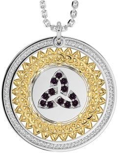 Alexandrite Gold Silver Celtic Trinity Knot Necklace