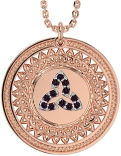 Alexandrite Rose Gold Silver Celtic Trinity Knot Necklace