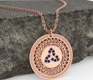 Alexandrite Rose Gold Silver Celtic Trinity Knot Necklace