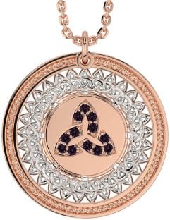 Alexandrite Rose Gold Silver Celtic Trinity Knot Necklace