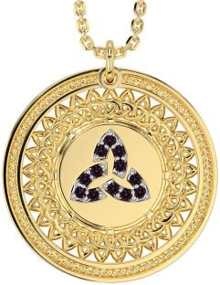 Alexandrite Gold Silver Celtic Trinity Knot Necklace