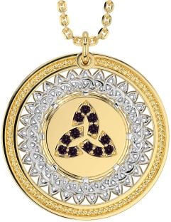 Alexandrite Gold Silver Celtic Trinity Knot Necklace