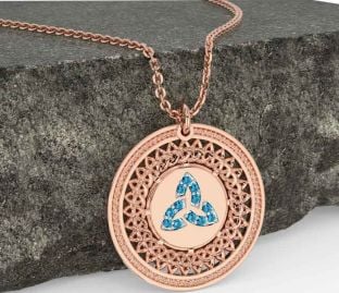 Topaz Rose Gold Celtic Trinity Knot Necklace