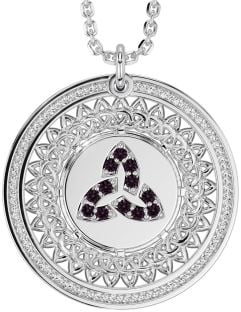 Alexandrite Silver Celtic Trinity Knot Necklace