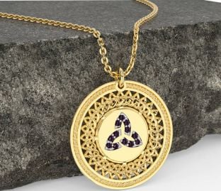 Alexandrite Gold Celtic Trinity Knot Necklace