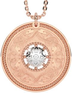 Rose Gold Silver Celtic Warrior Necklace