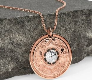 White Rose Gold Celtic Warrior Necklace