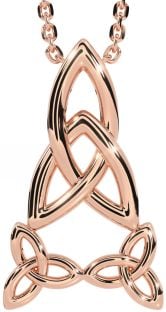 Rose Gold Silver Celtic Trinity Knot Necklace