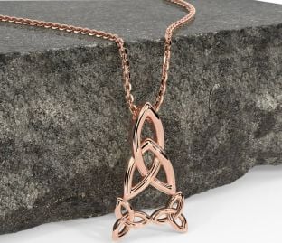 Rose Gold Silver Celtic Trinity Knot Necklace