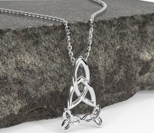 White Gold Celtic Trinity Knot Necklace