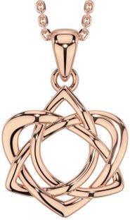 Rose Gold Silver Celtic Trinity Knot Heart Necklace