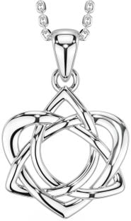 Silver Celtic Trinity Knot Heart Necklace